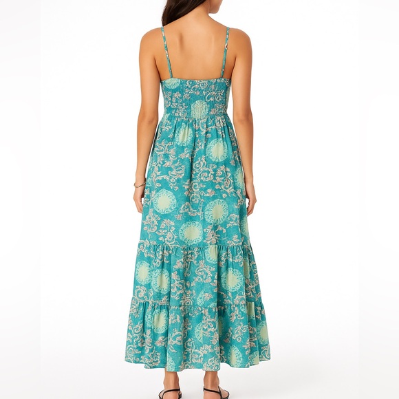 Grace Karin Floral Maxi Sundress Tie-Front Spaghetti Strap Boho Beach Dress S - Picture 3 of 4